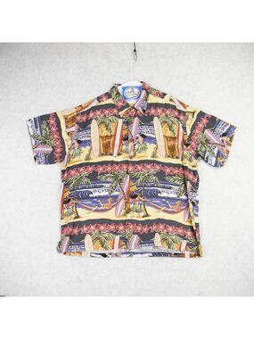 VTG Kahala Ron Anderson Mens Aloha Shirt Tropical Beach Hula Tiki Dancer Size XL